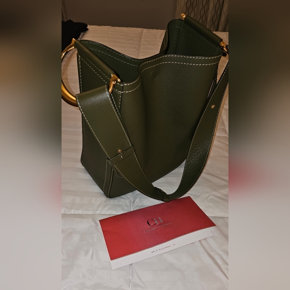 Carolina Herrera Insignia Hobo Large Shoulder Bag - Picture 1 of 8